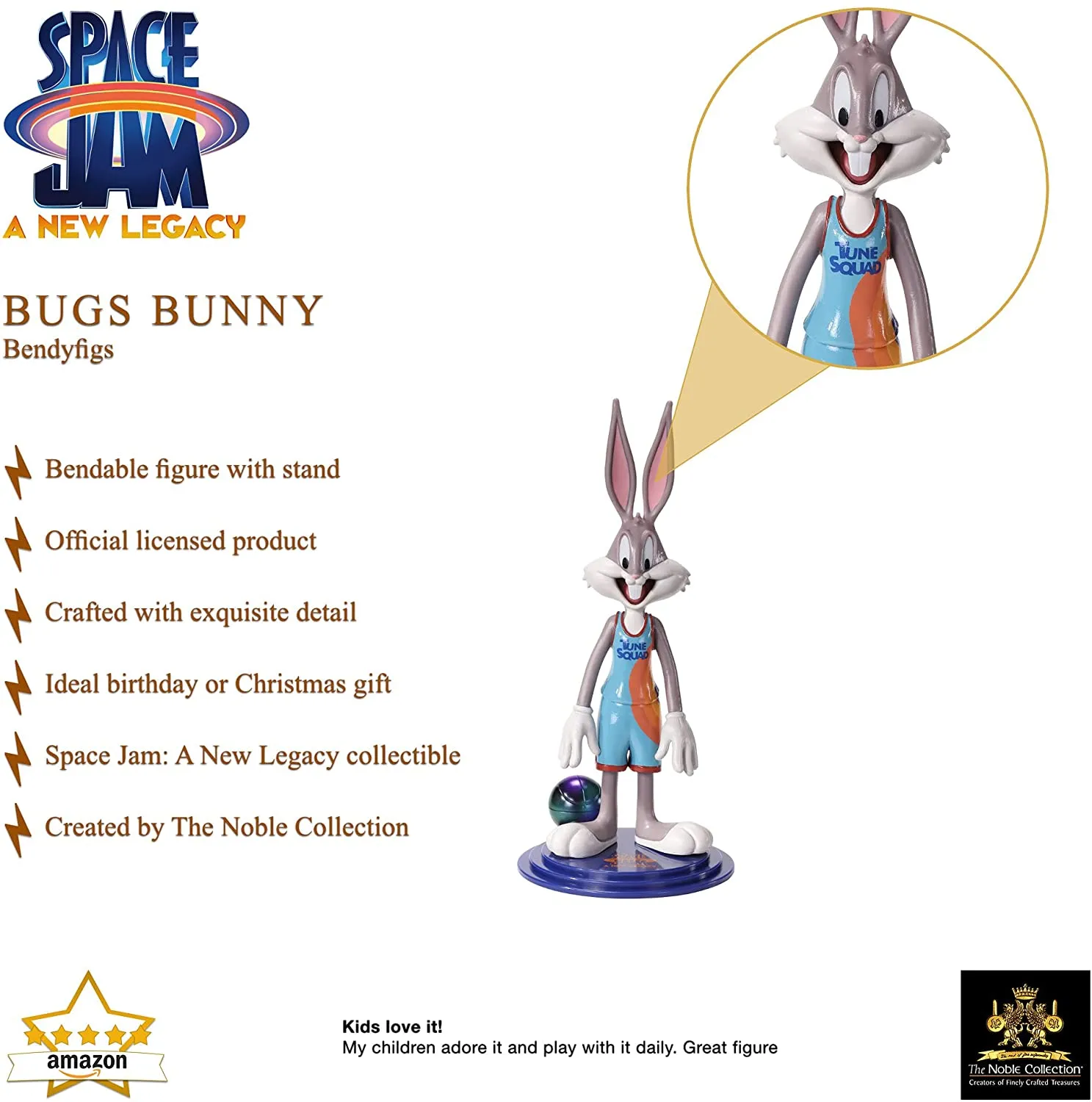 BendyFigs Space Jam A New Legacy 7 Inch Figure - Bugs Bunny