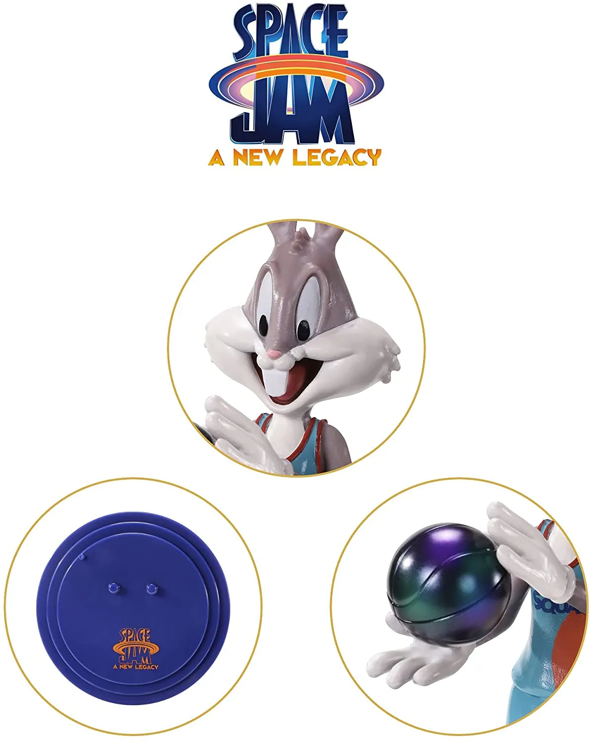 BendyFigs Space Jam A New Legacy 7 Inch Figure - Bugs Bunny