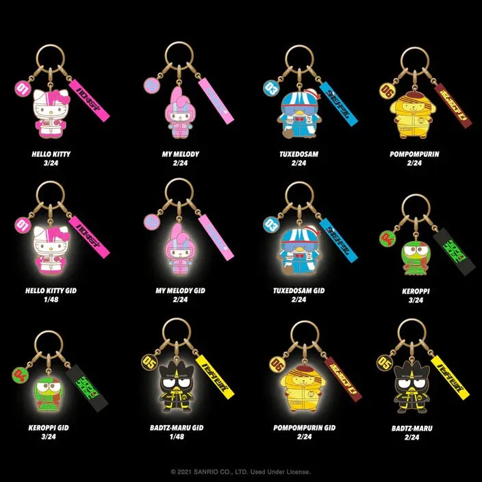 Kidrobot Hello Kitty and Friends Tokyo Speed Enamel Keychain Series: (1 Blind Box)
