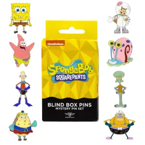 SpongeBob SquarePants Blind Box Glitter Enamel Pin Series - Mystery Character SpongeBob, Sandy, Patrick, Gary, Squidward, Mermaidman, Barnacle Boy or Mrs Puff