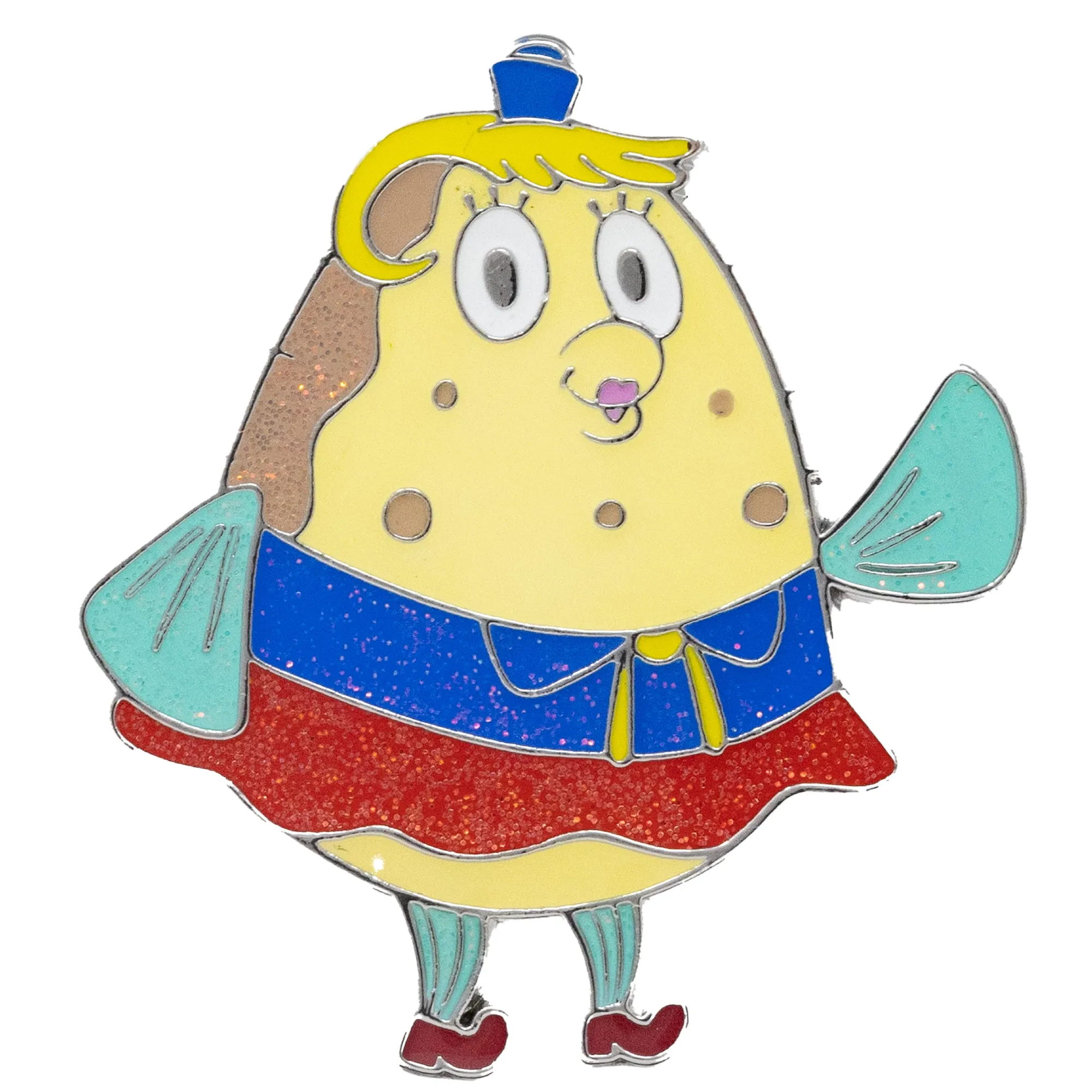 SpongeBob SquarePants Blind Box Glitter Enamel Pin Series - Mystery Character SpongeBob, Sandy, Patrick, Gary, Squidward, Mermaidman, Barnacle Boy or Mrs Puff
